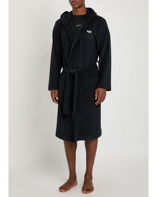 Boss Black Hooded Terry Robe for men