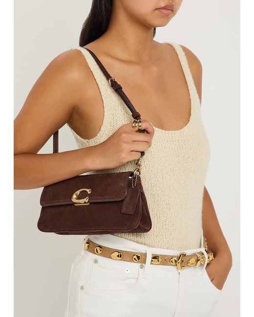 COACH Brown Jet Suede Shoulder Bag