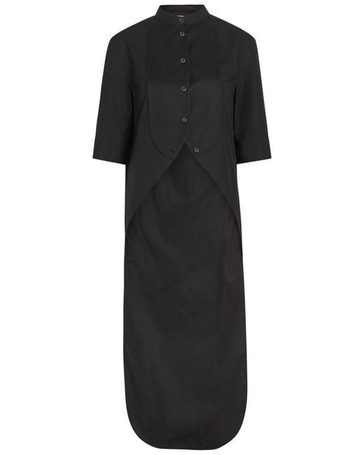J.W. Anderson Black Bib Cotton-Poplin Shirt