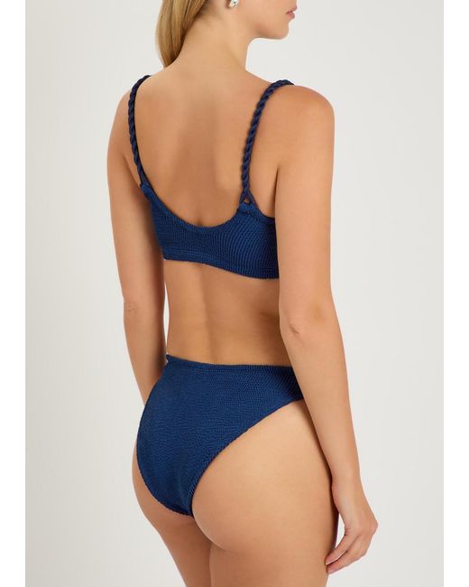 Hunza G Blue Phoebe Crinkle Bikini