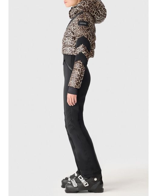 Mackage Black Satory Cheetah-Print Bonded Fleece Ski Suit