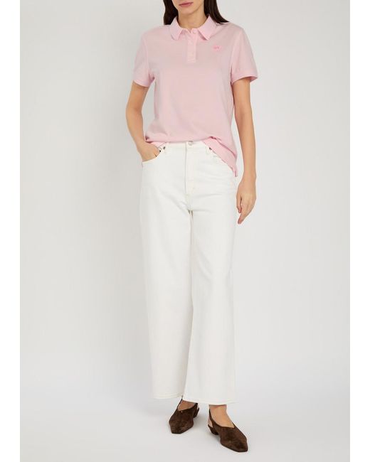 Canada Goose Pink Almira Logo-Appliqued Piqué Cotton Polo Shirt