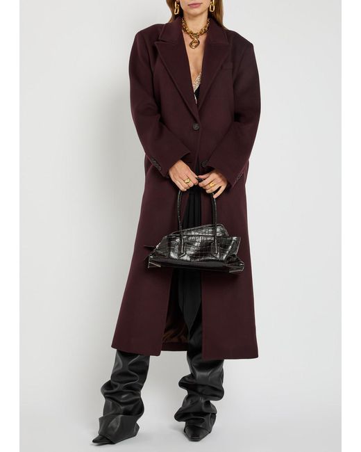 The Attico Red Belted Wool-Blend Coat