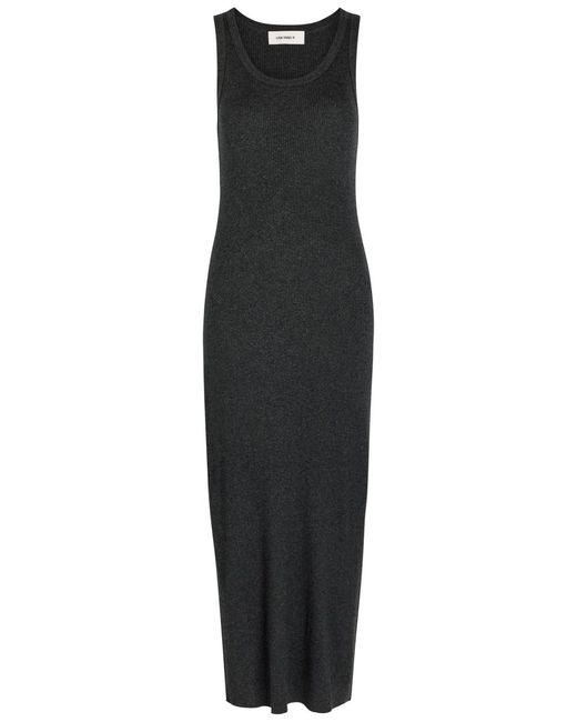 Lisa Yang Black Lexie Cotton And Cashmere-Blend Midi Dress