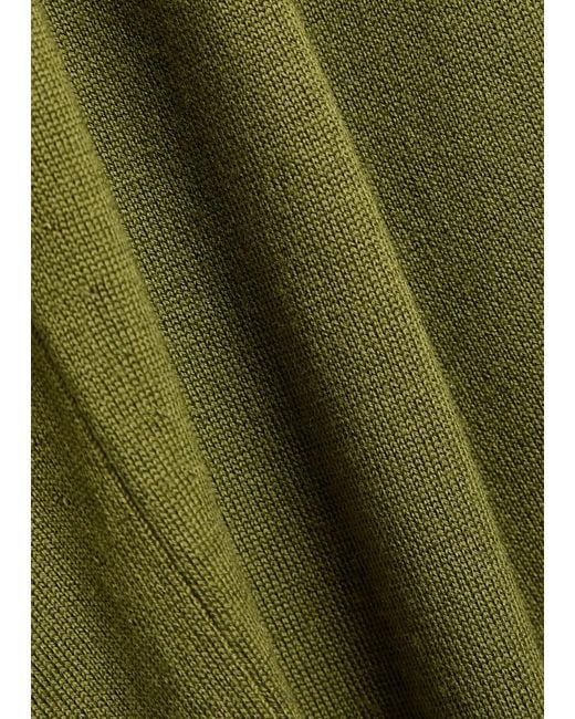 John Smedley Green Tapton Quarter-Zip Merino Wool Jumper for men