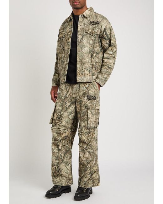 BBCICECREAM Natural Camouflage Wide-Leg Cotton Cargo Trousers for men