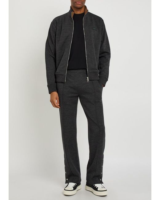 Givenchy Black Logo-Appliquéd Wool-Blend Track Sweatshirt for men