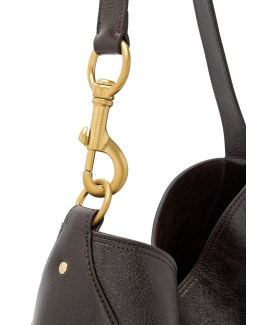 Mulberry Black Hackney Glossed Grained Leather Shoulder Bag