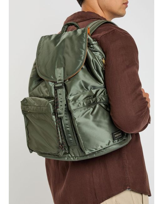 Porter-Yoshida and Co Green Tanker Nylon Backpack for men