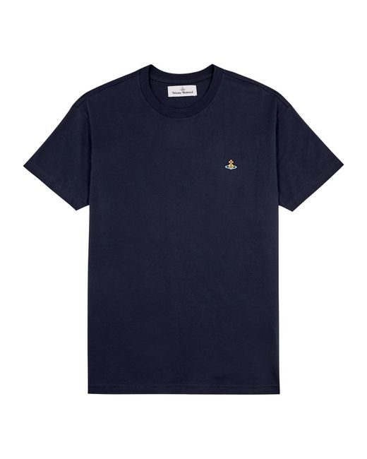Vivienne Westwood Blue Logo-embroidered Cotton T-shirt for men
