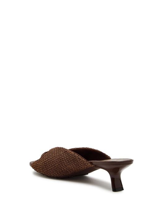 Loewe Brown Pebble Soft 45 Raffia And Leather Sandals