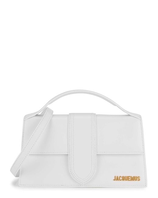 Jacquemus Le Grande Bambino White Leather Top Handle Bag | Lyst