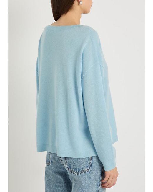 Alice + Olivia Blue Williams V-Neck Cashmere-Blend Jumper