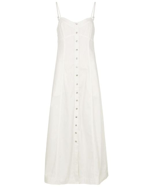Free People White Just Jill Denim Maxi Dress