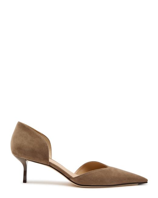 Victoria Beckham Brown Victoria Angle D'Orsay 55 Suede Pumps