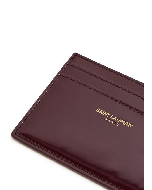 Saint Laurent Purple Patent Leather Card Holder