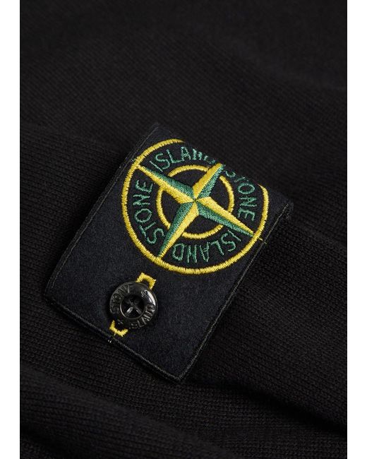 Stone Island Black Logo Cotton Sweatshirt for men