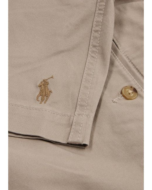 Polo Ralph Lauren Natural Logo-Embroidered Stretch-Cotton Shorts for men