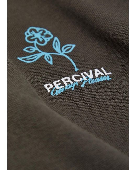 Percival Green Printed Cotton T-Shirt for men