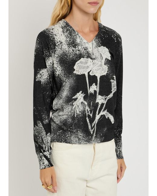High Gray Amuse Printed Rayon-Blend Top