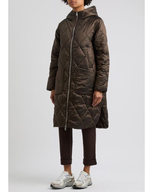 Varley Brown Frisco Quilted Hooded Shell Jacket