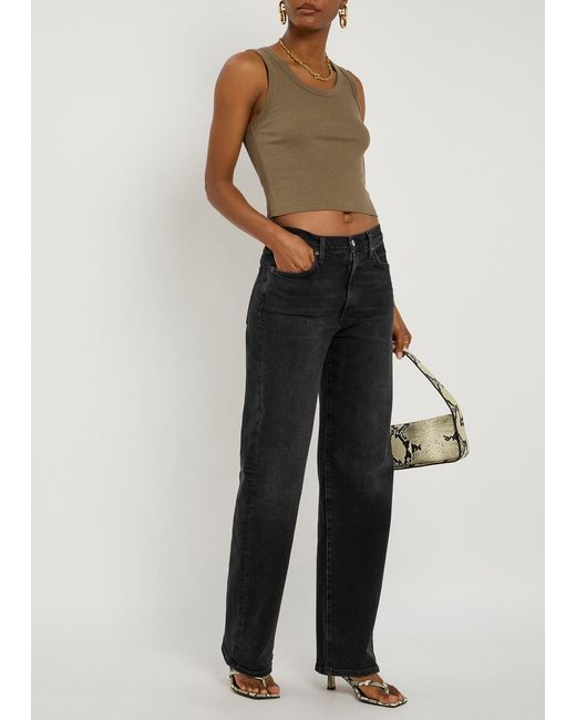 Agolde Black Harper Straight-Leg Jeans