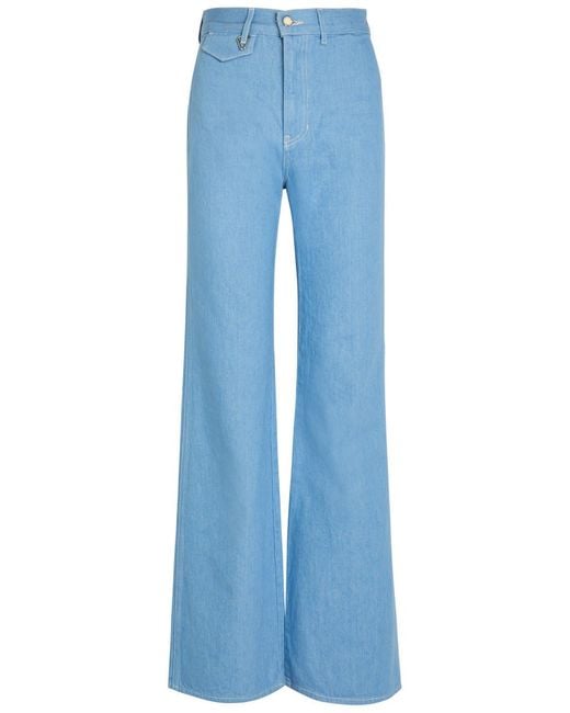 Veronica Beard Blue Crosbie Wide-Leg Jeans