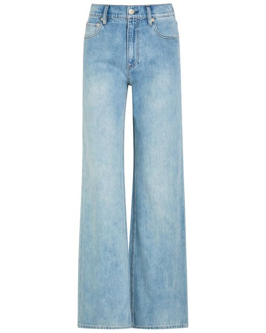 Alice + Olivia Blue Chic Wide-Leg Denim Jeans