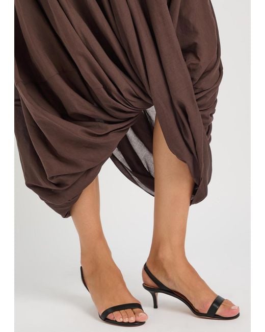 Aquazzura Black So Nude 50 Leather Sandals