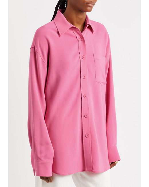 Stella McCartney Pink Oversized Stretch-crepe Shirt