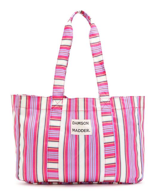 Damson Madder Pink Striped Canvas Tote