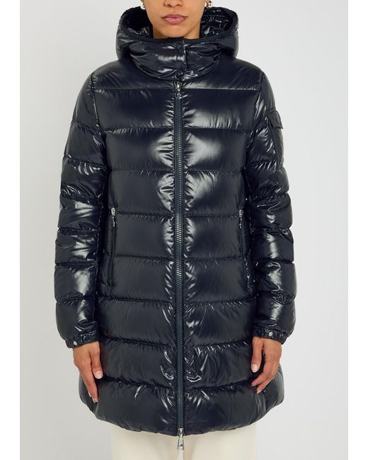 Moncler Blue Courcelles Glossed Shell Parka Coat