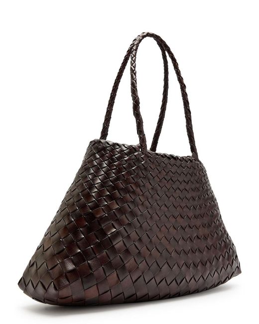 Dragon Diffusion Black Santa Croce Big Woven Leather Tote Bag