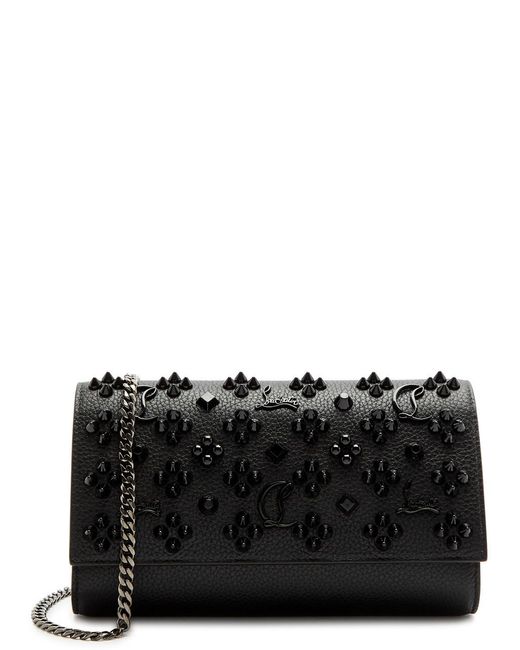 Christian Louboutin Black Paloma Embellished Leather Wallet-on-chain