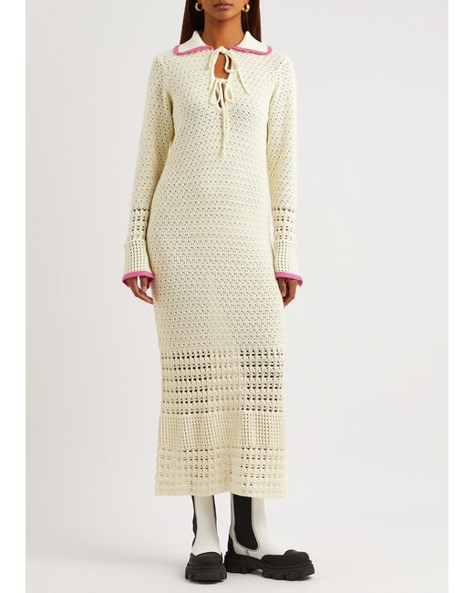 Kitri White Delilah Crochet Maxi Dress