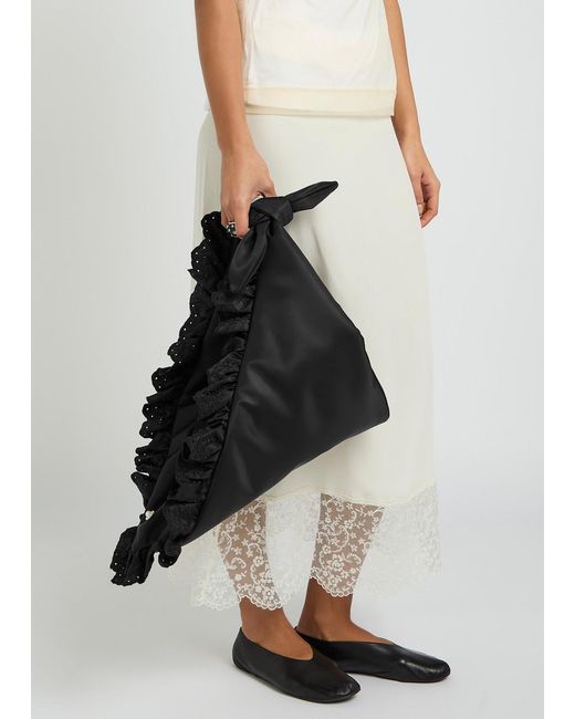 Simone Rocha Black Pillowcase Ruffled Padded Satchel Bag