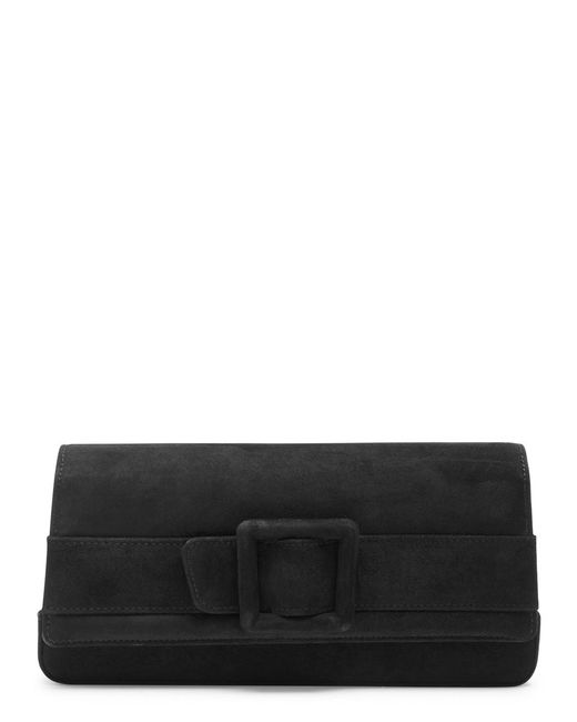 Manolo Blahnik Gray Maygot Suede Clutch