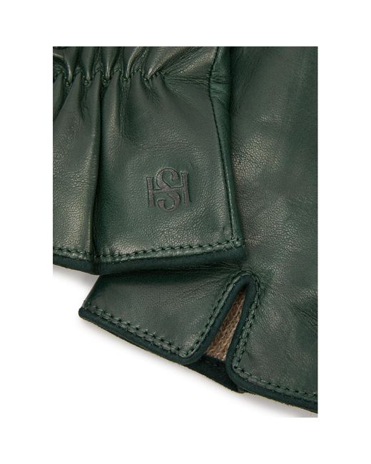 Handsome Stockholm Green Essentials Leather Gloves