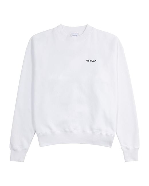 Off-White c/o Virgil Abloh White Tattoo Arrow Logo-embroidered Cotton Sweatshirt for men