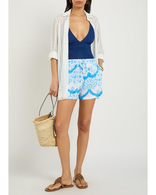 Melissa Odabash White Daria Lace Cover-Up Shirt