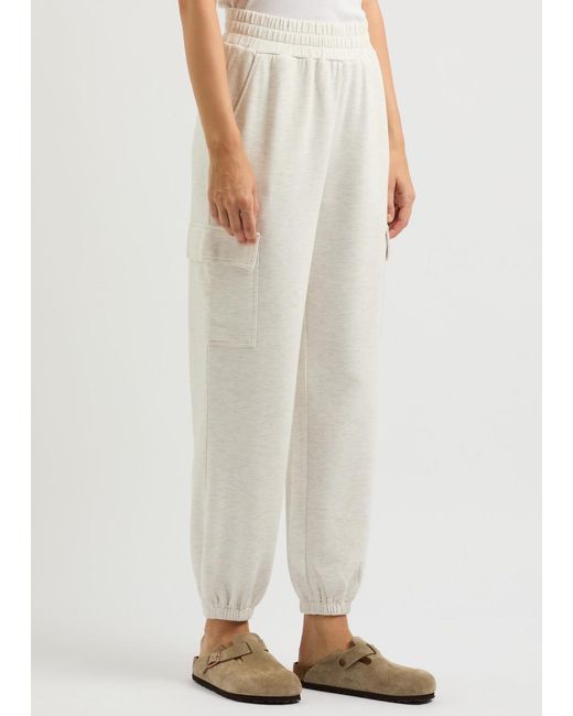 Varley White The Cargo Pant Stretch-Jersey Sweatpants
