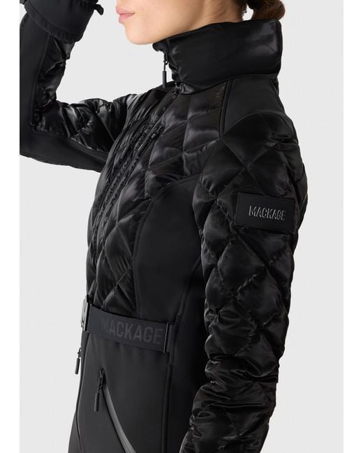 Mackage Black Inga Quilted Bonded Fleece Ski Suit
