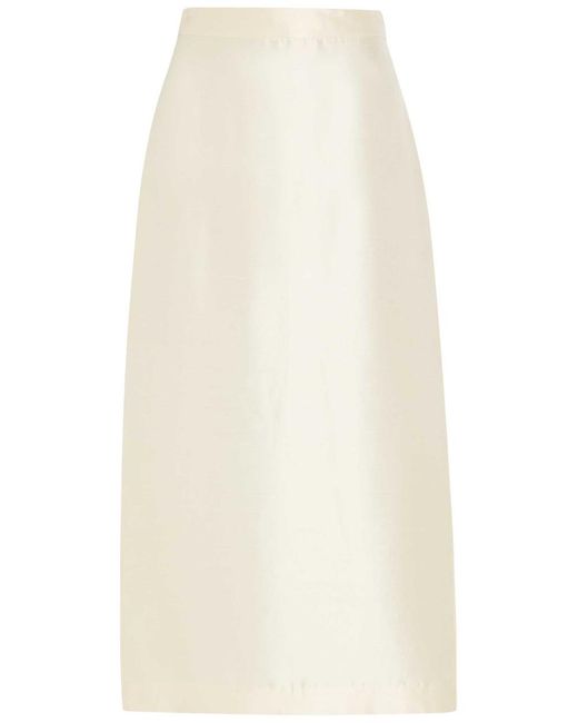 Heirlome Natural Irene Silk Midi Skirt