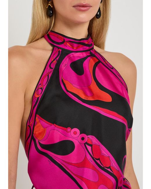 Emilio Pucci Pink Printed Silk Top