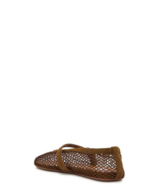 Alaïa Brown Mesh And Suede Ballet Flats