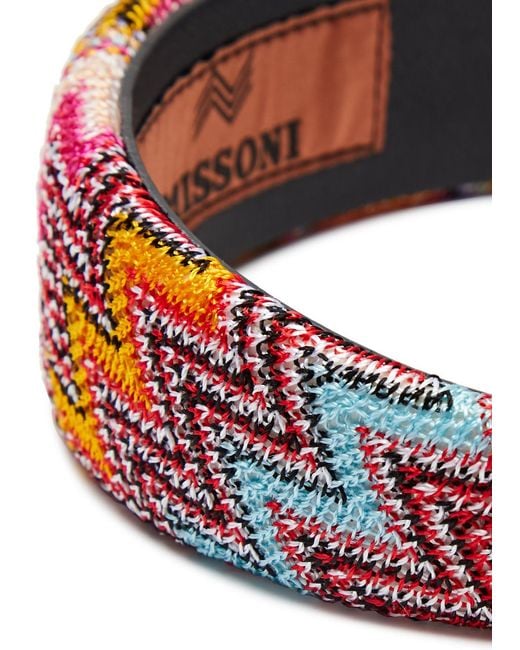 Missoni Multicolor Zigzag Knitted Headband