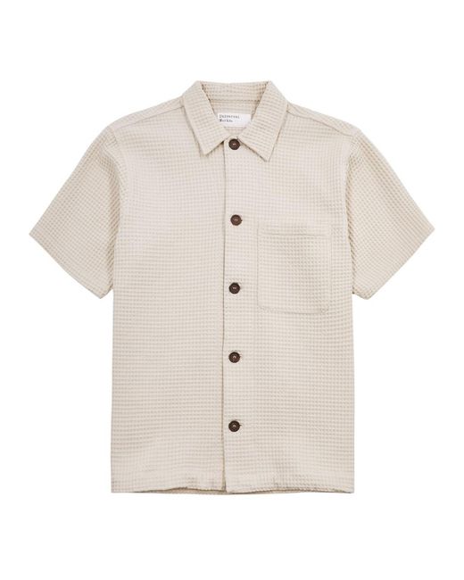 Universal Works Natural Tech Waffle-Knit Cotton Shirt for men