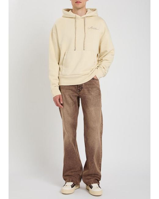 Amiri Natural Ma Quad Checkerboard Logo-Embroidered Hooded Cotton Sweatshirt for men