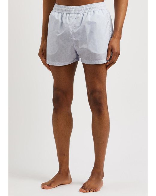 Off-White c/o Virgil Abloh Blue Logo-print Shell Swim Shorts for men