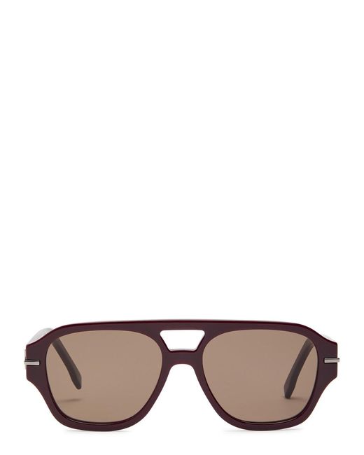 Fendi Brown Aviator-Style Sunglasses for men